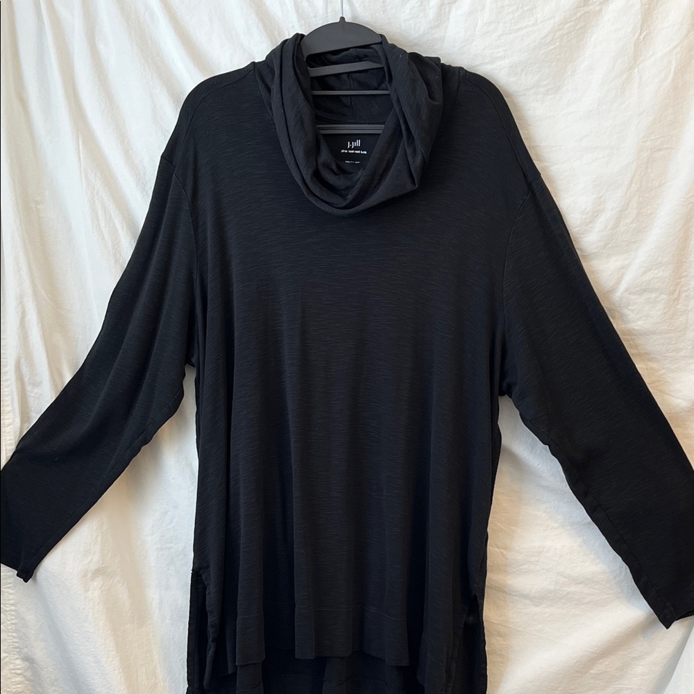 J. Jill Pima Cotton Black Cowl Neck Tunic Size 2X
